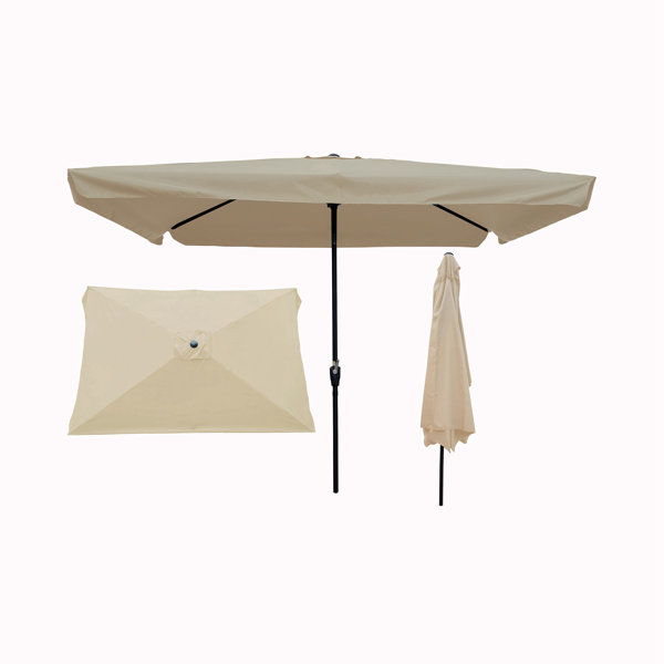 Arlmont & Co. Miyley 78'' x 120'' Rectangular Beach Umbrella Wayfair